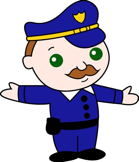 Little Policeman Cartoon Free Clip Art