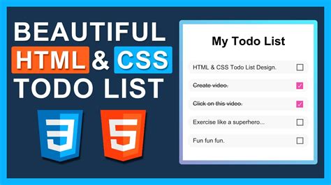 Amazing Todo List Design Using Html Css Youtube