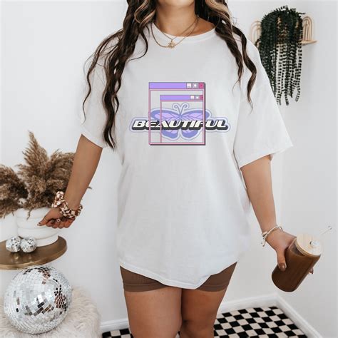 Y K Beautiful Butterfly Cyber S Baggy Shirt Aesthetic S Retro