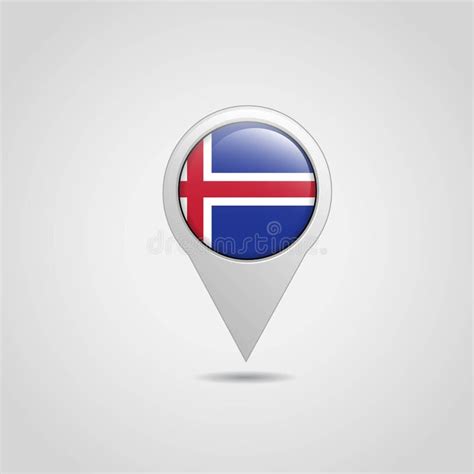 Pin Del Mapa De La Bandera De Islandia Ilustración del Vector