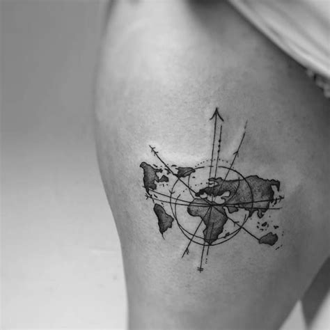 35 Best World Map Tattoo Ideas For Travel Lovers - Page 2 of 3 ...