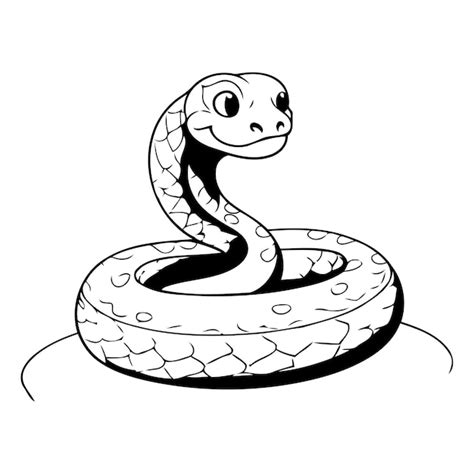 Uma linda cobra verde na grama ilustração vetorial de uma cobra de