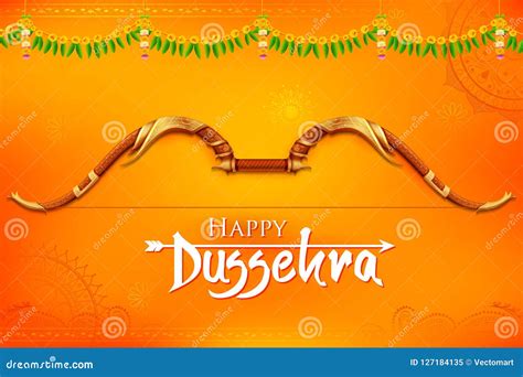 Bow And Arrow Of Rama In Happy Dussehra Festival Of India Background