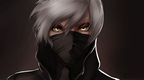 Anime character wearing black face mask HD wallpaper | Wallpaper Flare