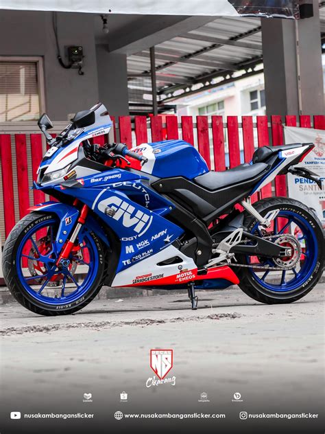 Decal Stiker Yamaha R V Vva Livery Givi Biru Clutch Sticker