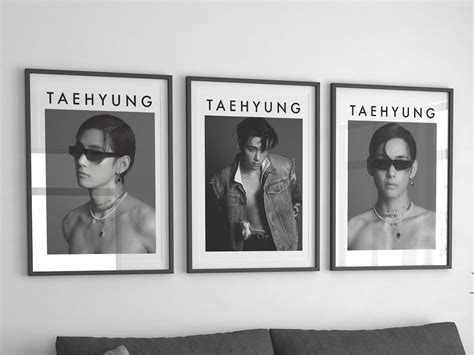 Taehyung Bts Poster Set Of 3 Digital Download Aesthetic Bts Room Decor