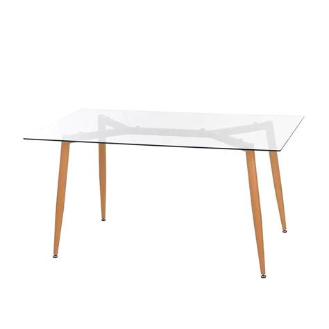 Mesa Comedor De Vidrio Eames 160x80 Cm Vidrio Templado