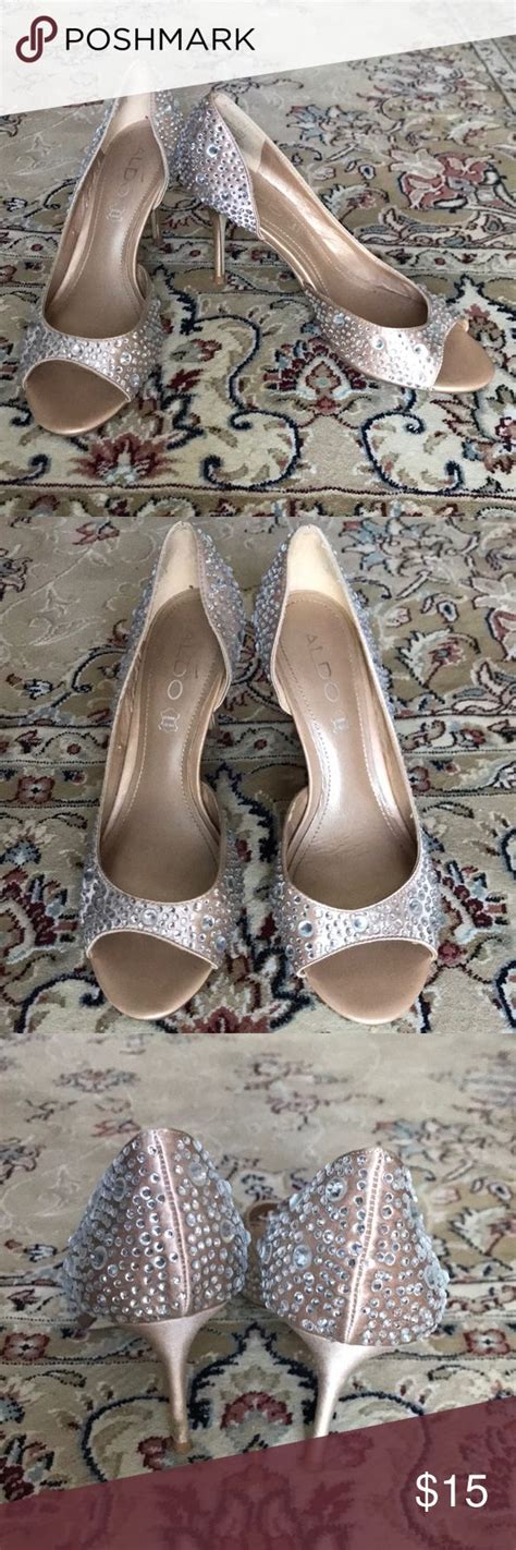ALDO Peep Toe Nude Heels Size