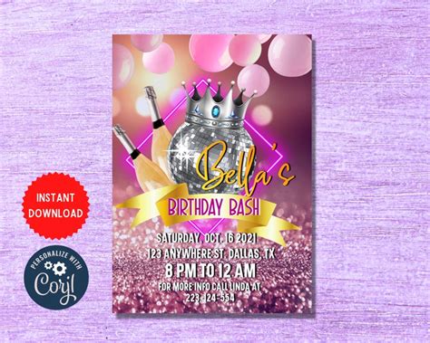 Grown And Sexy Party Invite Template Custom Birthday Bash Editable