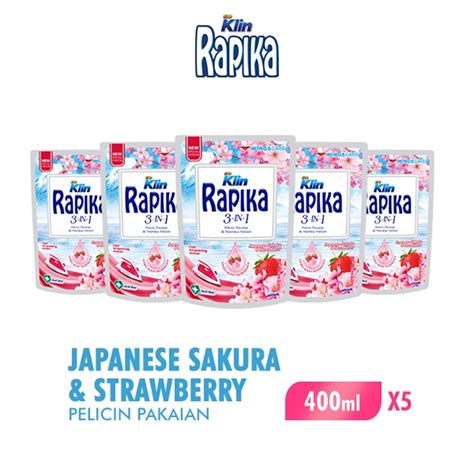 Jual So Klin Rapika Japanase Sakura Strawberry Pouch 400 Ml X 5