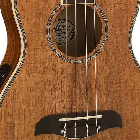 Oscar Schmidt Ou55cek Hawaiian Koa Acoustic Electric Baritone Ukulele With Gig Bag Reverb