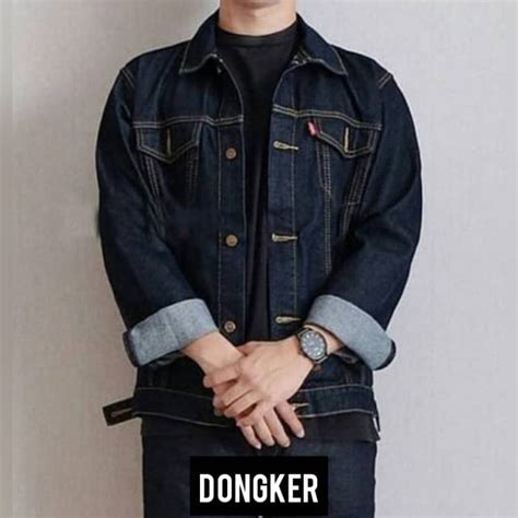 Jual Jaket Jeans Pria Dongker Shopee Indonesia