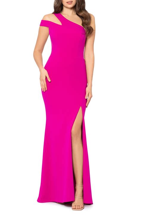 Xscape One Shoulder Cutout Crepe Scuba Gown Nordstrom