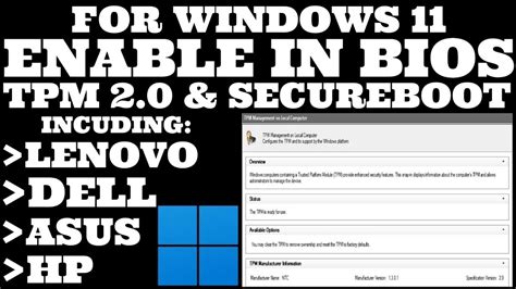 How To Enable Tpm In Bios Hpdell Secure Boot Enable In Bios Dell Secure Boot Enable 2021