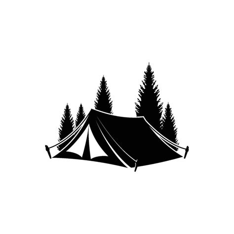 camping tent silhouette 35526610 Vector Art at Vecteezy