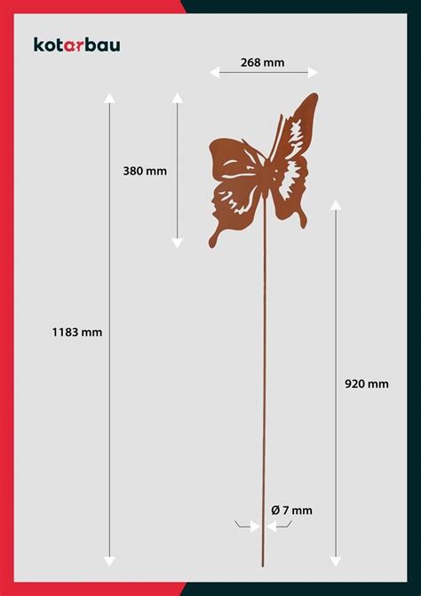 Figurka Motyl Figura Ozdoba Metalowa Ogrodowa Rdza Kotarbau