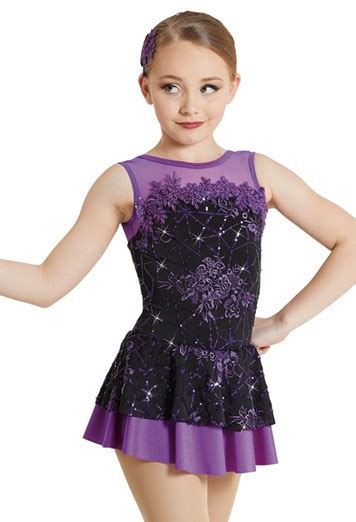 Peplum And Sequin Applique Dress Weissman® Pop Star Costumes Dance Costumes Sequin Appliques