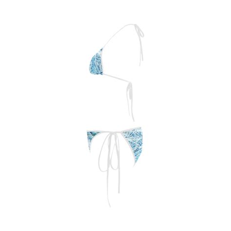 Abstract Blue Custom Bikini Swimsuit Id D
