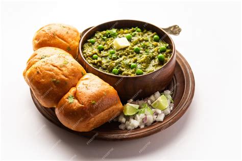 Hariyali Green Pav Bhaji Es Una Variación De Un Pav Bhaji Tradicional