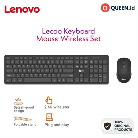 Jual Lecoo Keyboard Mouse Set Wireless Usb Receiver Combo For Pc Kw