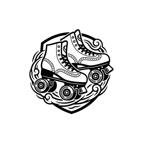 Roller skates emblem showcasing intricate detailing and dynamic motion