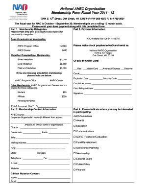 Fillable Online Nationalahec NAO Membership Application 6 22 11 Doc