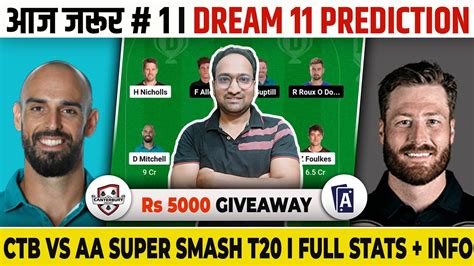 CTB Vs AA Dream11 Prediction Canterbury Kings Vs Auckland Aces CTB