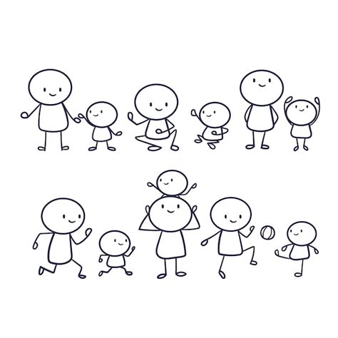 Stickfigure Family Group Vectors & Illustrations for Free Download