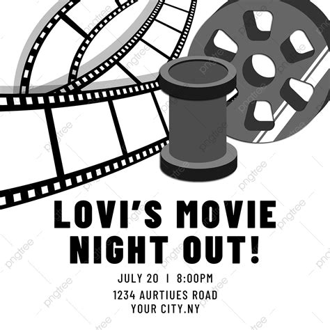 Movie Night Clip Art Black And White