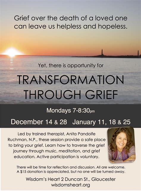 Transformation Through Grief: January Dates – Cape Ann Wellness