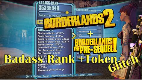 Borderlands 2tps Infinite Badass Rank And Tokens Ps3ps4 Youtube