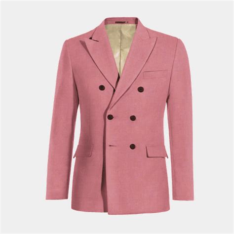 Blush Pink Lightweight Linen Double Breasted Blazer