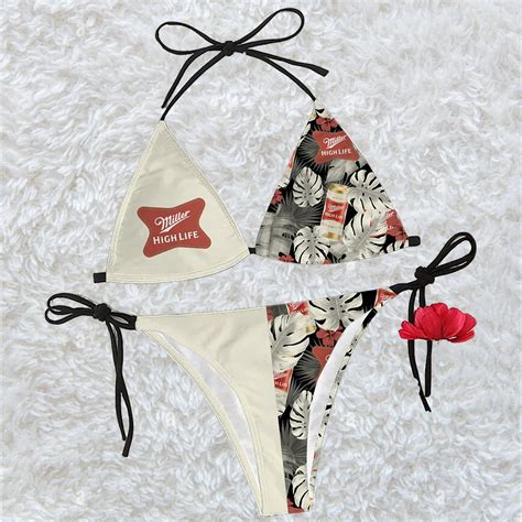 Miller High Life Triangle Beach Bikini Tw67 Hearthtops Store