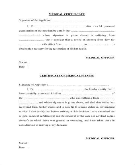 Free 18 Sample Medical Certificate From Doctor In Pdf Word