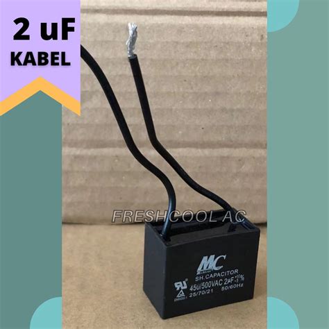 Jual KAPASITOR KABEL HITAM FAN AC 2 UF 2 MIKRO MERK MC Shopee