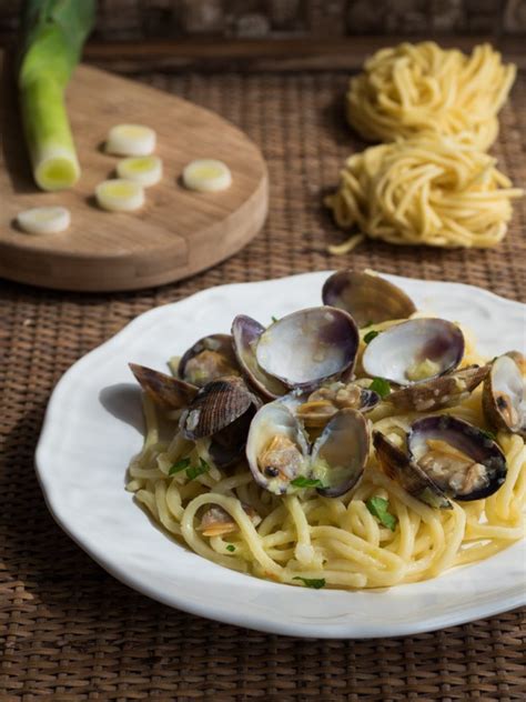 Spaghetti Alla Chitarra Con Vongole E Crema Di Porri Mastercheffa