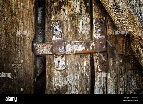 Old Latch On The Old Wooden Door Stock Photo Alamy