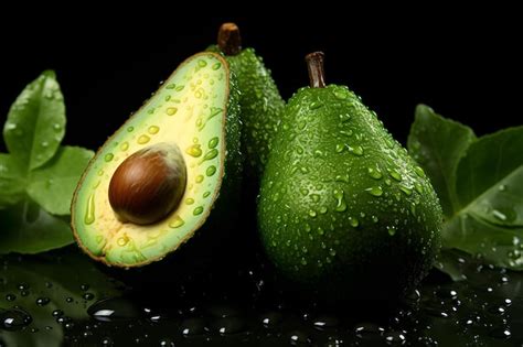 Premium AI Image Avocados On A Green Background