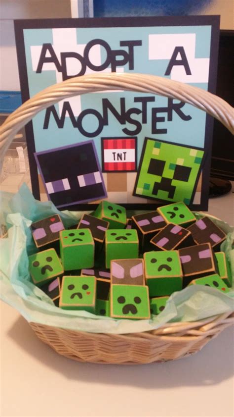 PinkCosmoCrafts: Minecraft Party Favors "Adopt a Monster" Party Favors!