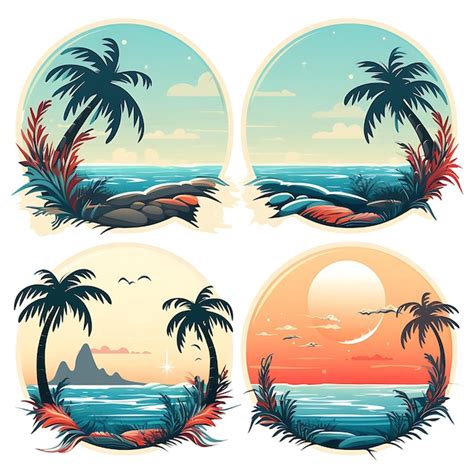 Conjunto De Dise Os De Islas Tropicales Formas De Islas Materiales De