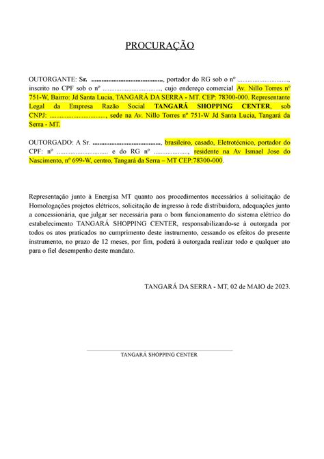 Exemplos E Modelos De Procuracao Significados Procuracao Modelos Images