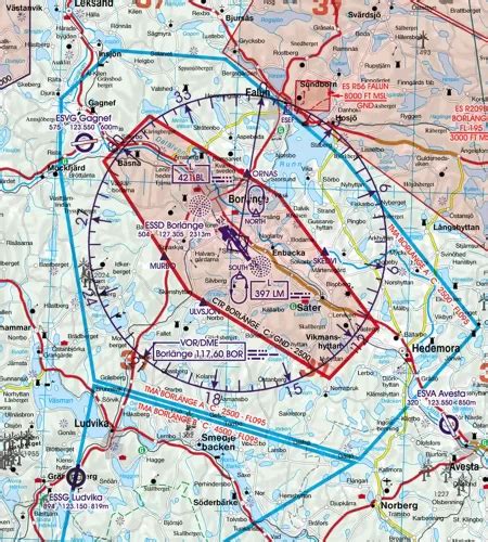 Schweden S D Vfr Icao Karte Luftfahrtkarte