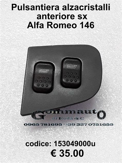 Pulsantiera Alzacristalli Anteriore Sx Alfa Romeo