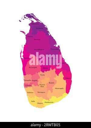 Sri Lanka Country Simplified Map Thick Black Outline Contour Simple