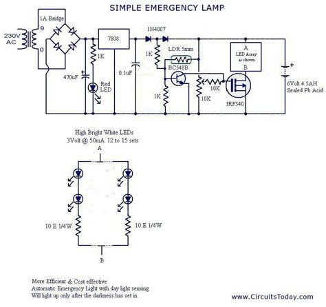 4v Rechargeable Emergency Light Circuit Diagram