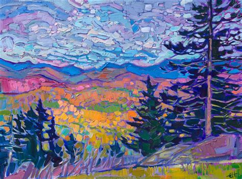 Blue Ridge Pines Contemporary Impressionism Paintings By Erin Hanson