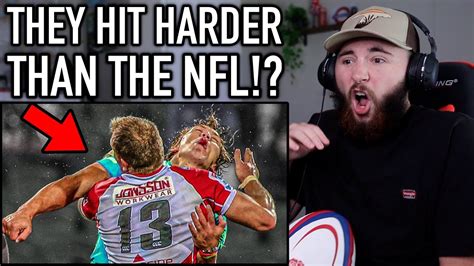 Nfl Fan Reacts To Spine Shattering Rugby Tackles Big Hits Youtube