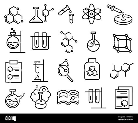 Ensemble D Ic Nes De Chimie Plate Pictogramme De Laboratoire