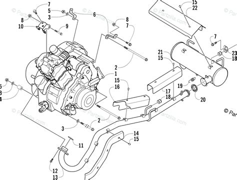 Arctic Cat ATV 2004 OEM Parts Diagram For Engine And Exhaust