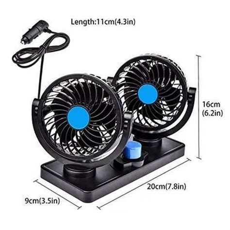 Car Fan 12V 360 Degree Rotatable Dual Head At Rs 400 Piece Car Mobile